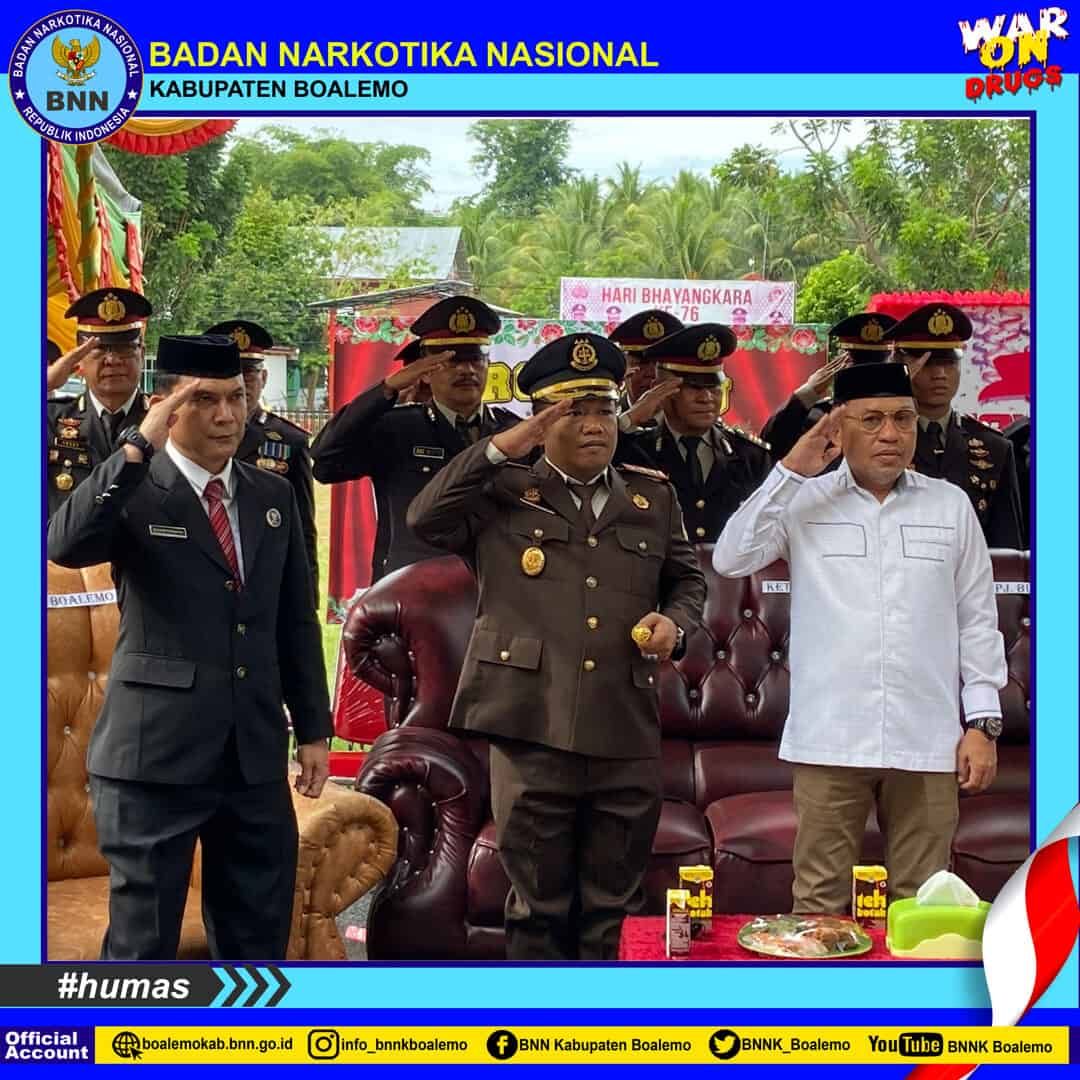 KEPALA BNNK BOALEMO HADIRI UPACARA HUT BHAYANGKARA KE-76 TAHUN 2022 KEPALA BNNK BOALEMO HADIRI UPACARA HUT BHAYANGKARA KE-76 TAHUN 2022