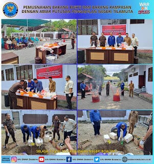 Kepala BNN Kapupaten Boalemo Menghadiri Pemusnahan Barang Bukti
