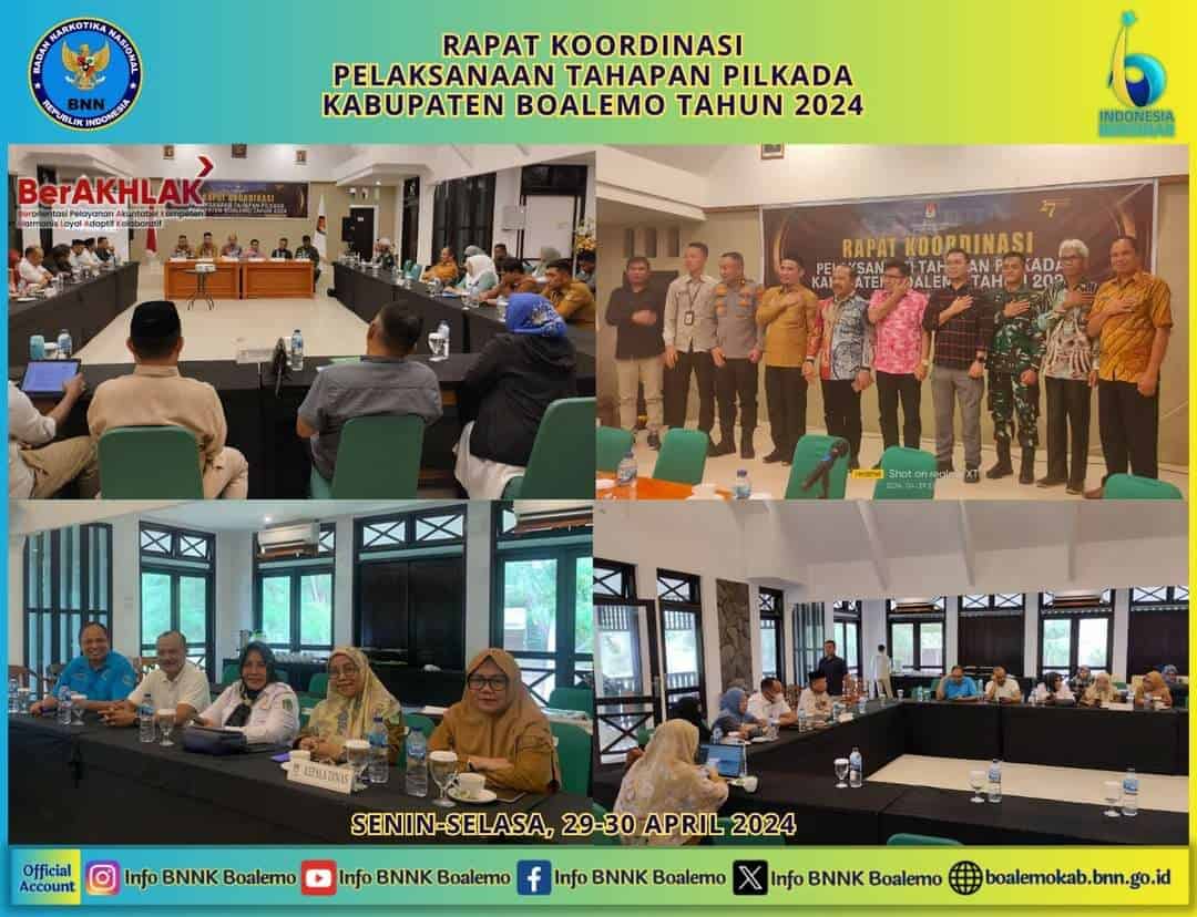 Kepala BNNK Boalemo Ikuti Rapat Koordinasi Pelaksanaan Tahapan Pilkada 2024 Kepala BNNK Boalemo Ikuti Rapat Koordinasi Pelaksanaan Tahapan Pilkada 2024