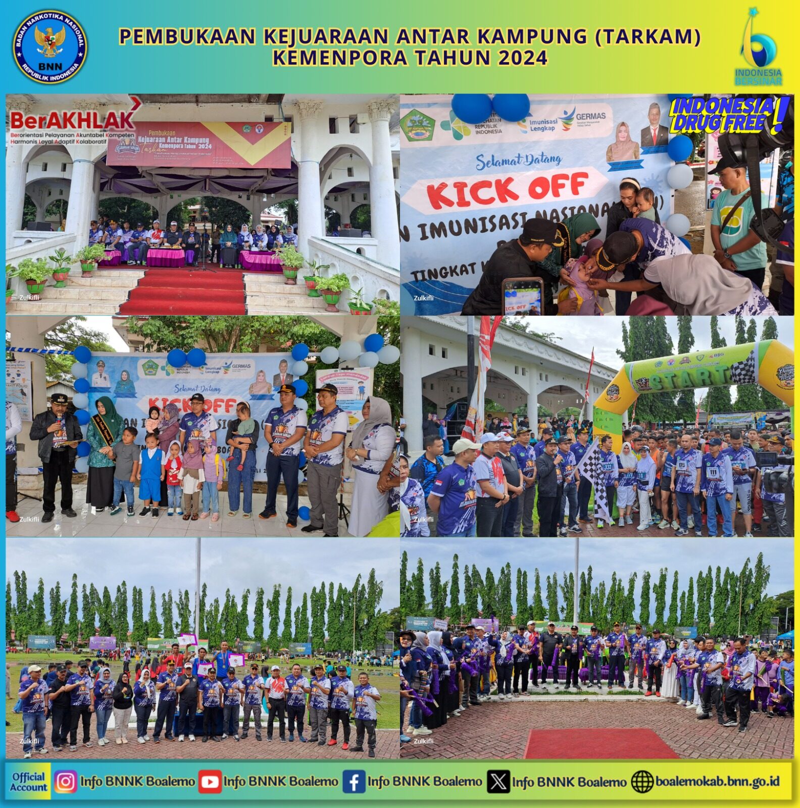 Kepala BNNK Boalemo Hadiri Pembukaan Kejuaraan Tarkam 2024 dengan Semangat Kesehatan